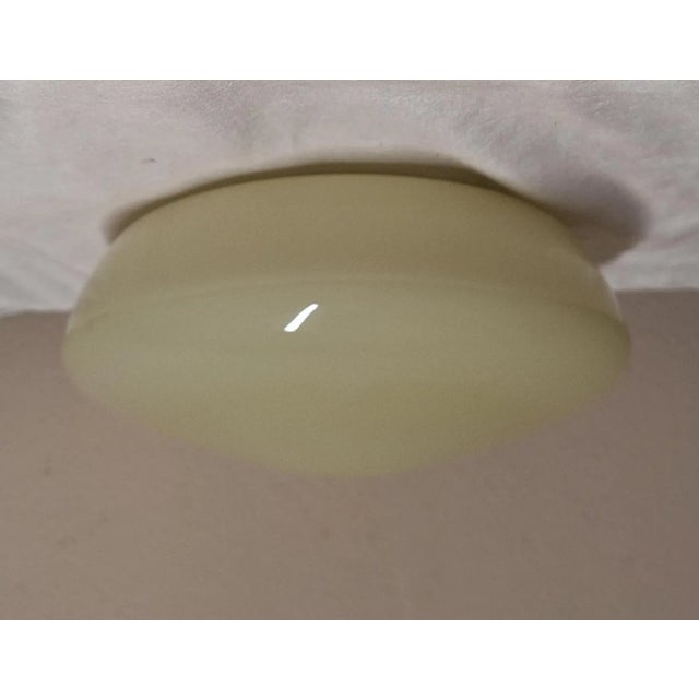 Vintage German Ceiling Lamp with Cream-Colored Glass Shade from HP-Leuchten, 1960s, in Very Good conditions. Designed 1960...