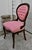 Antique Walnut Pink Round Back Victorian Style Parlor/Boudior Chair For Sale - Image 4 of 13