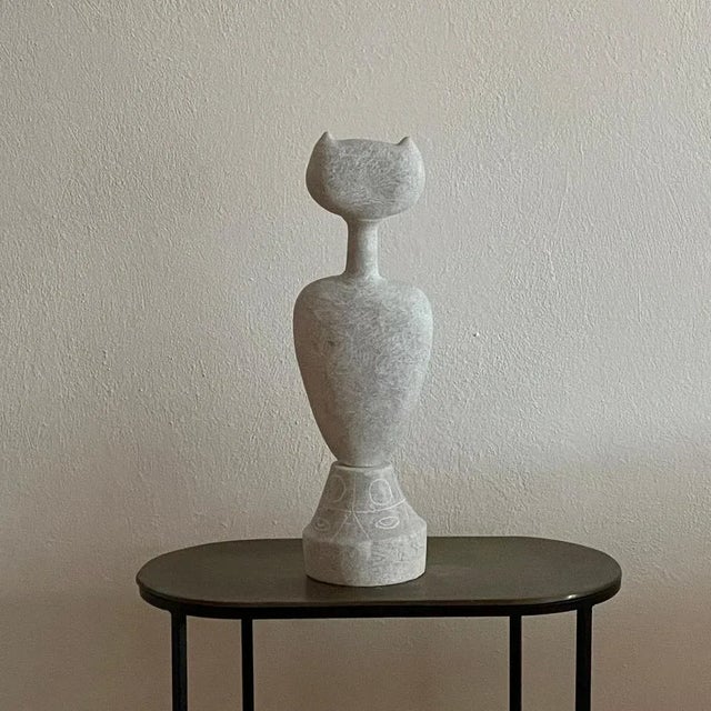 Contemporary Ritual Hand Carved Marble Sculpture by Tom Von Kaenel For Sale - Image 3 of 8