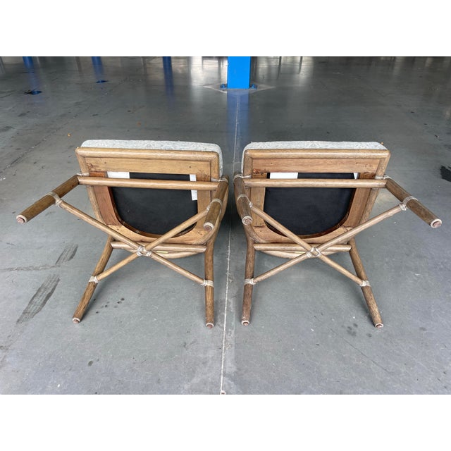 Sand Vintage McGuire Passage Side Chairs – Pair – Cane Back Rattan Frames For Sale - Image 8 of 11
