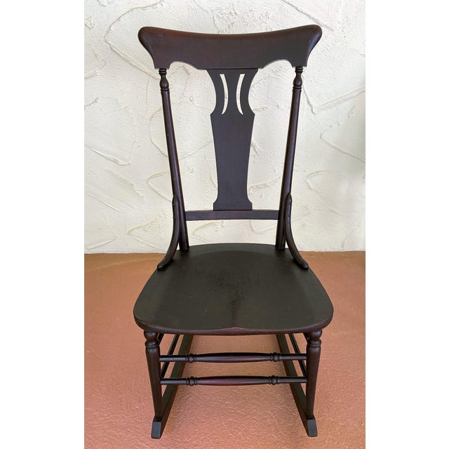 Early 20th Century Vintage Armless Nursing Rocking Chair by J S Ford