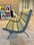 Reupholstered mid Century Modern Scoop Chairs by Milo Baughman, one with label, circa 1955. Wrought iron bases with tufted...