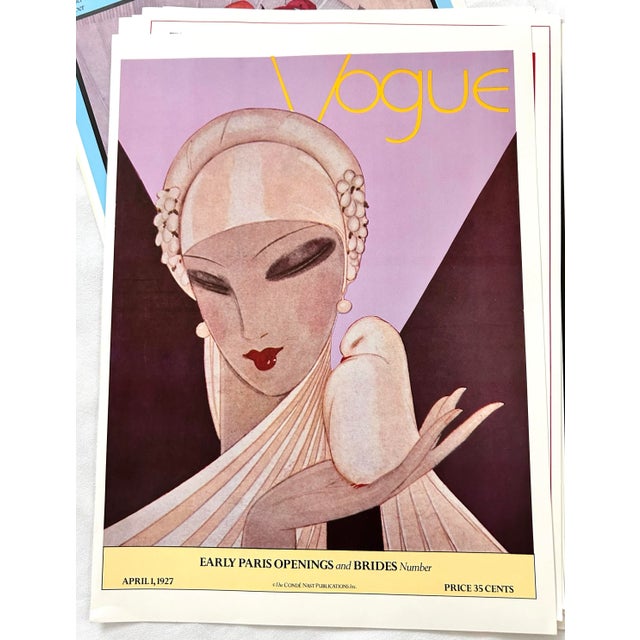1970s Vintage Vogue Magazine Cover Fashion Illustration Prints – Set of 11 For Sale - Image 5 of 12
