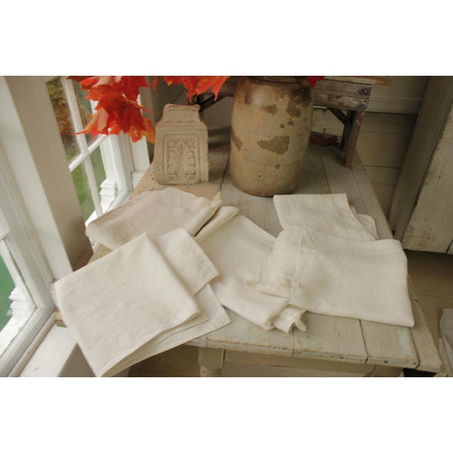 Antique 19th C. French White Linen Hand Towels Set of 5 Chairish