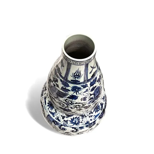 1980s' Asian Blue & White Floor Vase For Sale In New York - Image 6 of 8