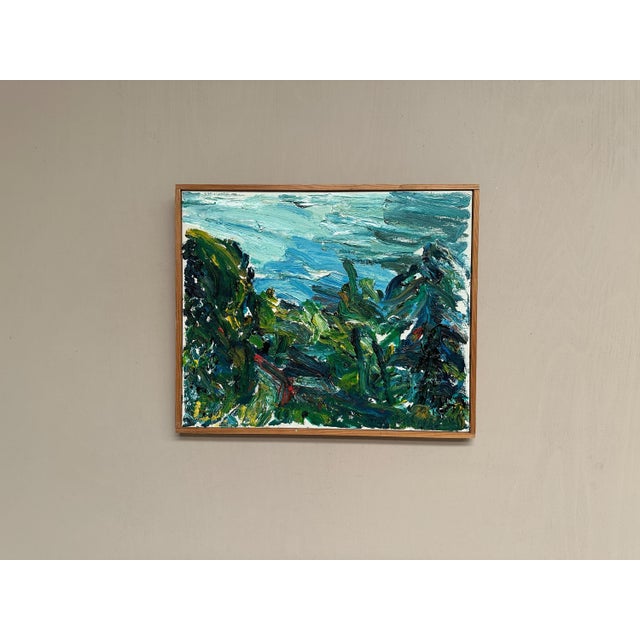 Original Swedish Oil on Canvas – “Landscape” by Unidentified Artist – Signed – Vintage & Framed – 48 × 40 cm (18.9" ×...