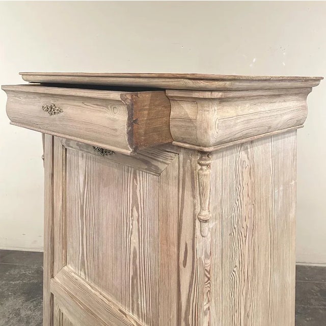 19th Century French Louis Philippe Period Stripped Pine Secretary For Sale - Image 14 of 18