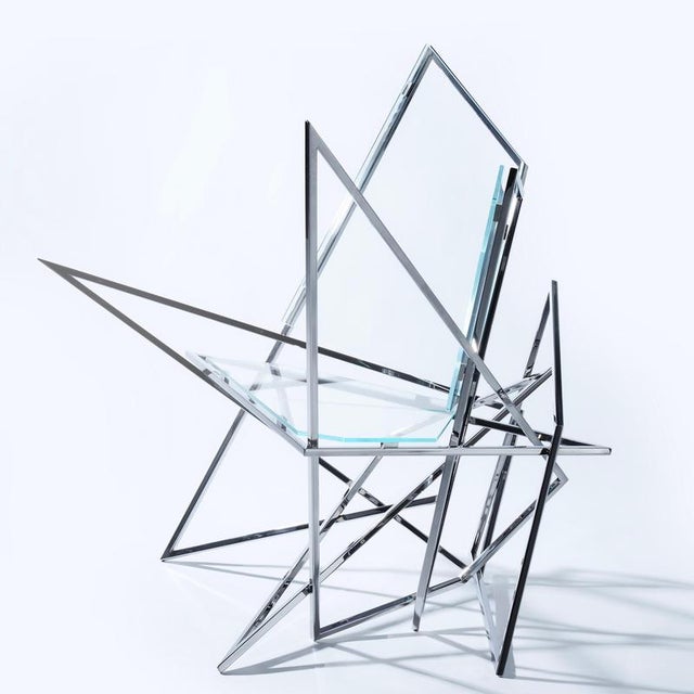 Not Yet Made - Made To Order Sitting Bull Chair in Stainless Steel and Clear Glass and by Orfeo Studio For Sale - Image 5 of 9
