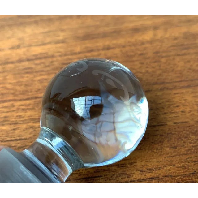 Vintage Danish Glass Bottle With Engraving For Sale - Image 16 of 18