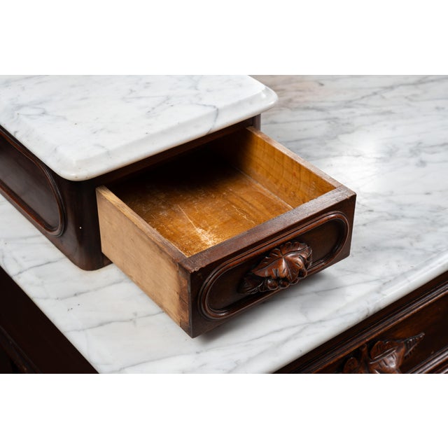 Antique American Victorian Walnut Marble-Top Dresser With Mirror For Sale - Image 12 of 18