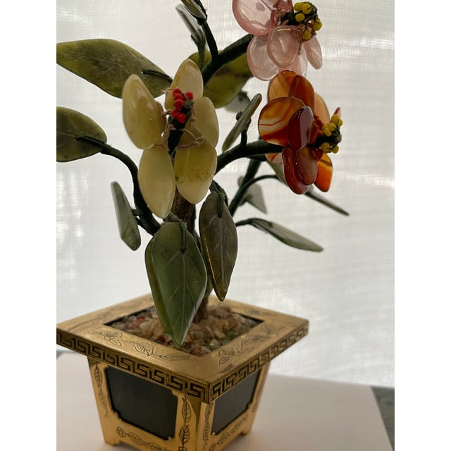 Vintage Miniature Hard Stone Jade Tree For Sale - Image 11 of 12