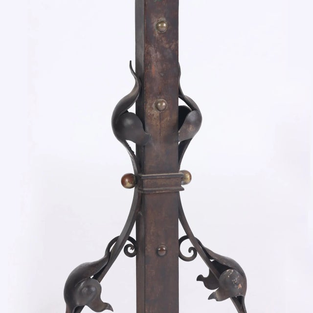 19th Century French Wrought Iron and Bronze Andirons -A Pair For Sale In Philadelphia - Image 6 of 9