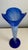 Mid 20th Century Tall Blue Satin Glass Trumpet Vase For Sale - Image 5 of 8