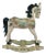 Vintage 1930s Polychromed Carved Wood Rocking Horse For Sale