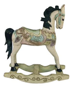 Vintage 1930s Polychromed Carved Wood Rocking Horse