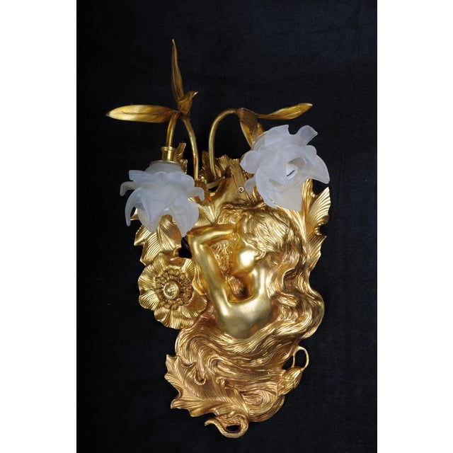 French Art Nouveau Wall Sconces, Paris, Set of 2 For Sale - Image 5 of 18