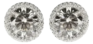 Late 20th Century Pair of Platinum Diamond Studs