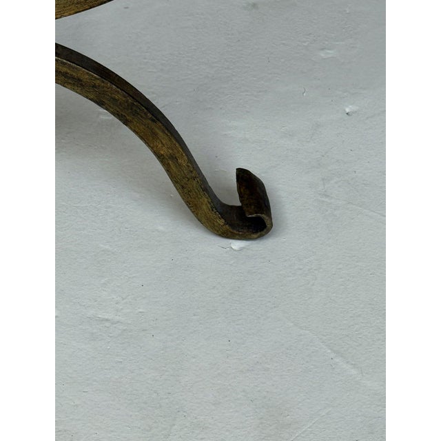 Small Hand Forged Spanish Gilt Iron Bench in Muslin For Sale - Image 9 of 12
