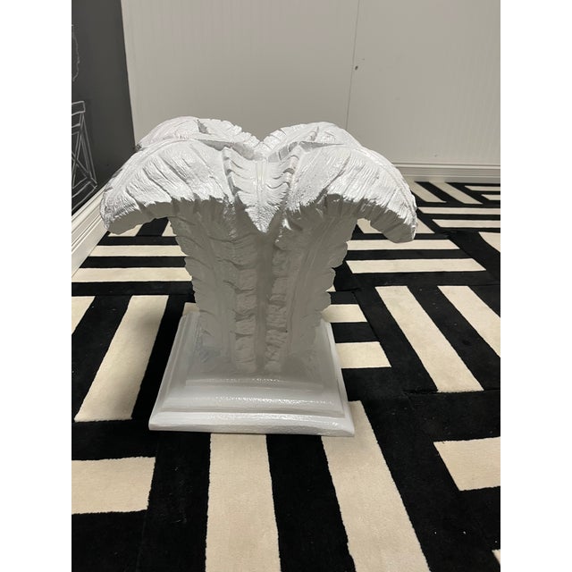 Plastic Vintage Like Serge Roche Hollywood Regency Palm Leaf Coffee Table Pedestal For Sale - Image 7 of 12