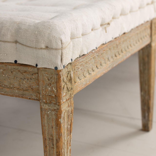 19th C. Swedish Gustavian Period Footstool or Bench in Original Paint For Sale - Image 18 of 18