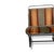 Vintage Industrial Bench with Striped Upholstery For Sale - Image 5 of 8