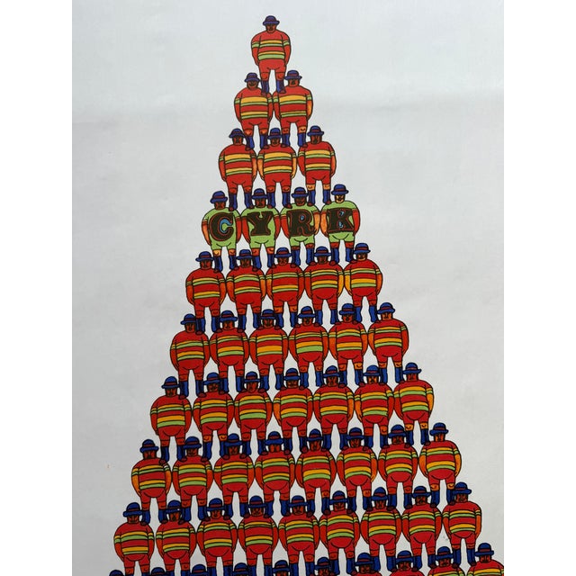 Jan Sawka (1946–2012), Cyrk Pyramid of Acrobats, 1975, Vintage Poster, Printed in Poland For Sale - Image 11 of 13