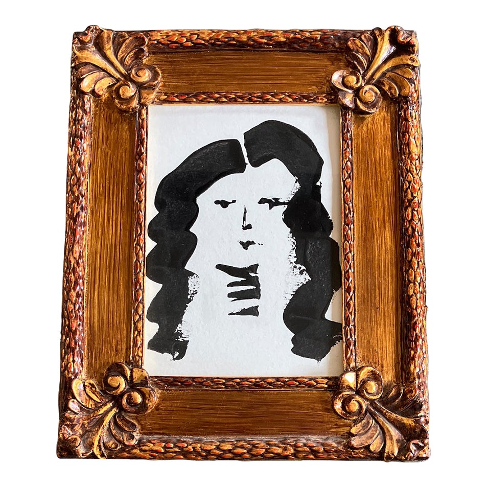 Contemporary Original Small Abstract Female Portrait Painting Ornate Tabletop Frame Chairish