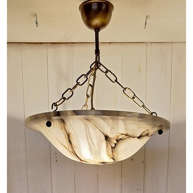 Metal German Art Deco Ceiling Lamp, 1930 For Sale - Image 7 of 7
