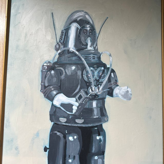 Contemporary original robot painting by Stephen Heigh. Measures 18x26 / approximately22x30 framed. Check out my shop...