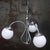 French Art Deco Nickel-Plated 3-Arm Chandelier with White Opaline Glass Globes For Sale - Image 4 of 10