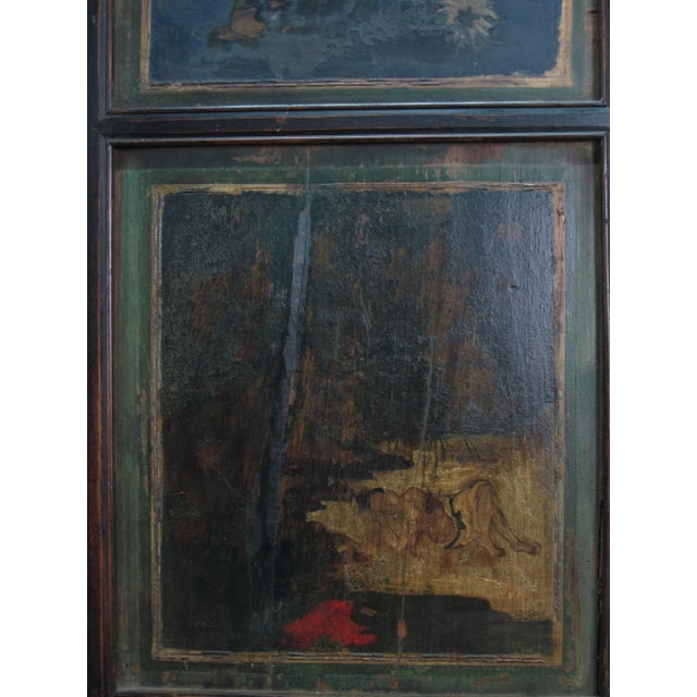 Mid 19th Century Mid 19th Century Hand Painted Room Divider - Set of 6 For Sale - Image 5 of 12