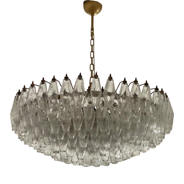 Large Murano Chandelier in the style of Carlo Scarpa For Sale