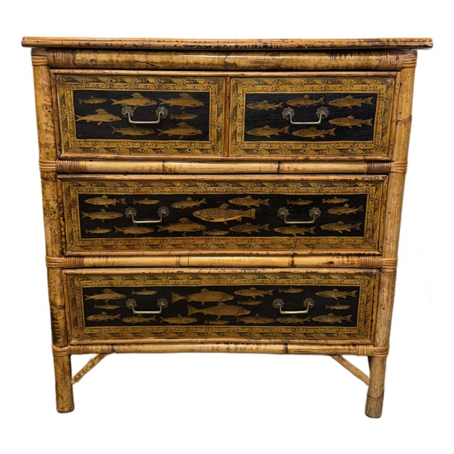 19th Century English Bamboo Chest For Sale