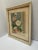 Midcentury Asian chinoiserie framed floral painting inside a painting of soft florals in light colors