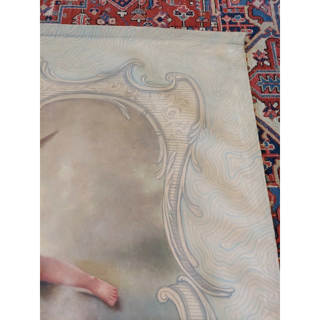 1920s Signed M. Van Der Voort Oil Painting on Canvas of Cherubs For Sale - Image 4 of 10