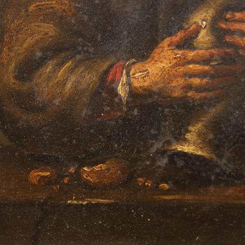 Peasant with Amphora, 1700s-1800s, Oil on Slate For Sale - Image 6 of 11