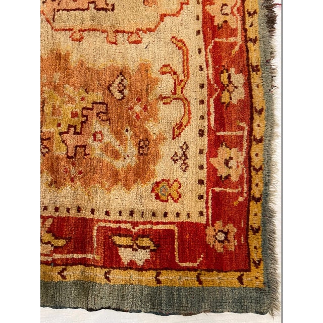 Tribal 1850s Antique Tribal Turkish Oushak Rug For Sale - Image 3 of 9
