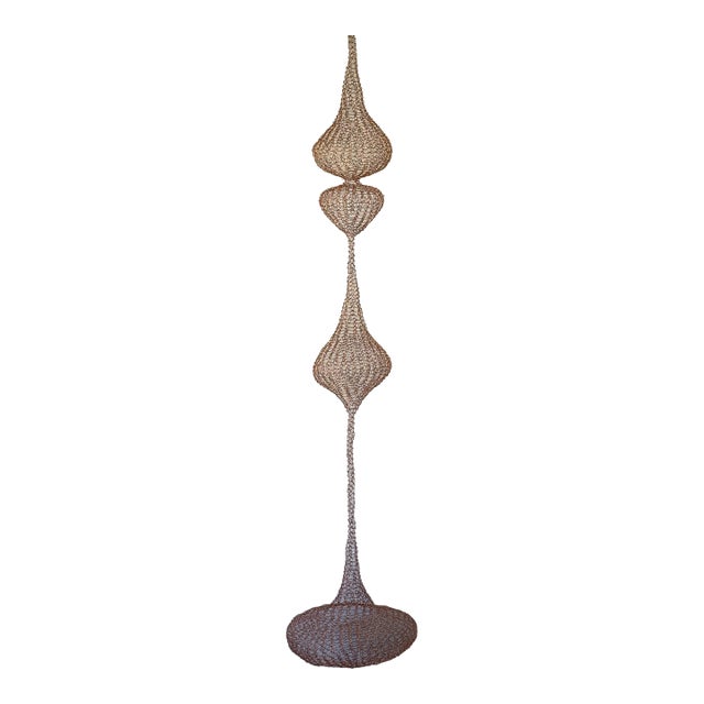 Copper Wire Sculpture Inspired by the Handwoven Technique of Ruth Asawa #19 For Sale