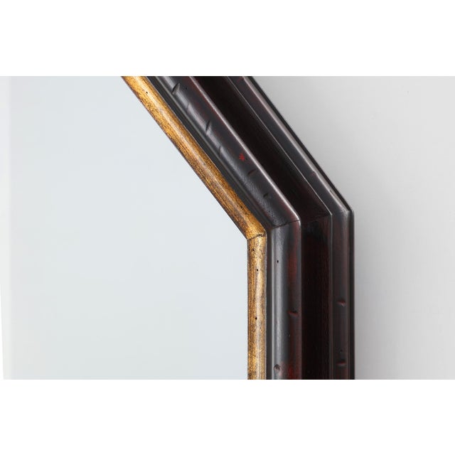 Wood Octagonal Bronze‑Toned Wall Mirror from Deknudt, Belgium, 1970s For Sale - Image 7 of 12