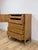 Mid Century Tallboy Dresser MCM Five Drawer Brass Accent Warm Gray Tone Wood For Sale - Image 10 of 14