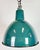 Industrial Petrol Enamel Factory Pendant Lamp, 1960s For Sale - Image 9 of 17