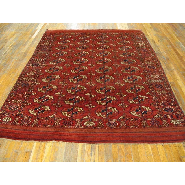 Mid 19th Century Central Asian Tekke Turkmen Main Carpet 6'6" x 9' - 198 x 275