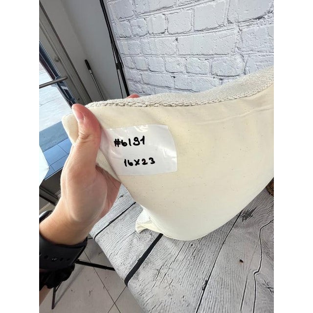 1960s 16 x 24 Hemp Pillow Turkish Cushion Natural White Pillow Cushion Cover For Sale - Image 5 of 5