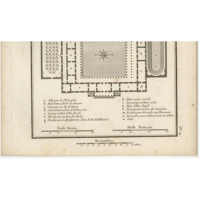 Early 19th Century Tardieu, Ancient Greek Gymnasium and Palaestra Plan After Vitruvius, 1825, Engraving For Sale - Image 5 of 9