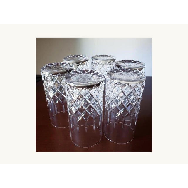 Mid-Century Mikasa Coventry Crystal Highball Glasses | Set of 6 Diamond-Cut For Sale In Los Angeles - Image 6 of 6