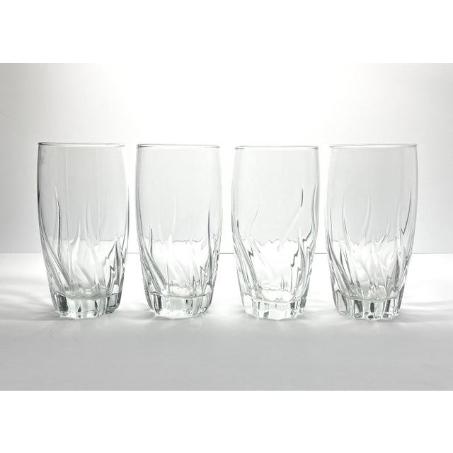 Anchor Hocking “Central Park, Clear” 4 Highball Tumbler Drinking Glasses 6” 16oz Good condition. No chips, cracks, or...