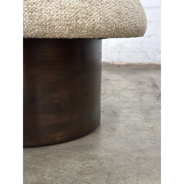 Modern “Miel” Model Mushroom in Walnut and Beige Upholstery For Sale - Image 3 of 8
