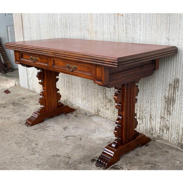 Early 20th Century Spanish Colonial Desk or Console Table with Two Drawers Signed by Valentí For Sale - Image 18 of 18