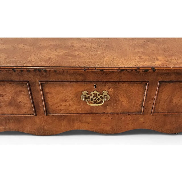 Burled Elm Queen Anne Style 4 Drawer Dining Room / Entrance Way Sideboard Cabinet, C1980s For Sale - Image 10 of 12