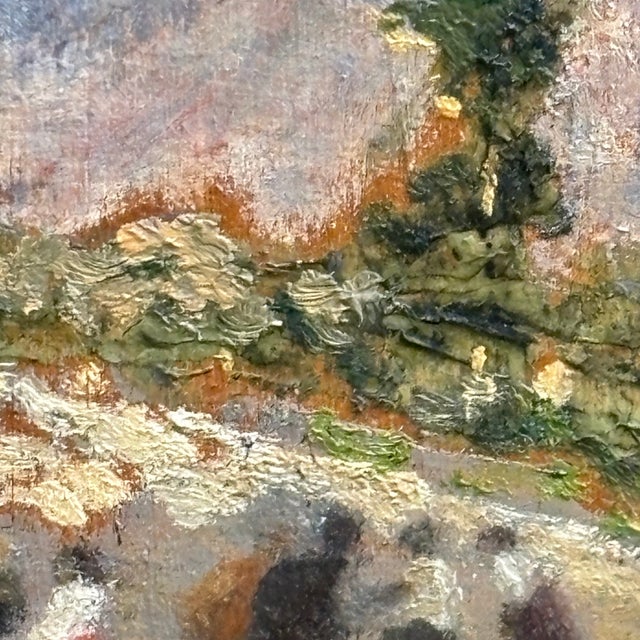 Unknown, Mountain Landscape with Figures on the Road, 1800, Oil on Canvas For Sale - Image 4 of 17